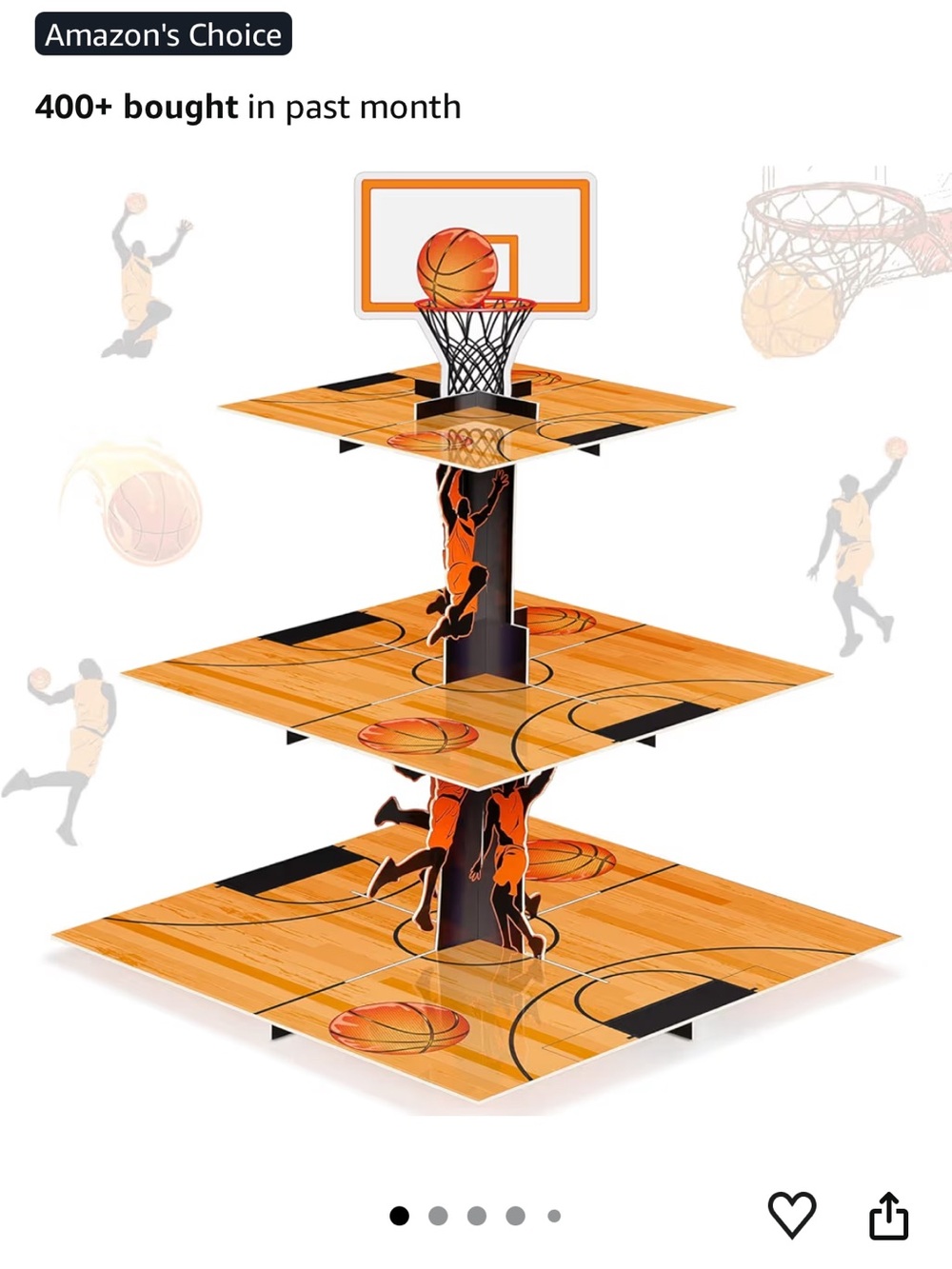 Birthday party basketball cupcake holder